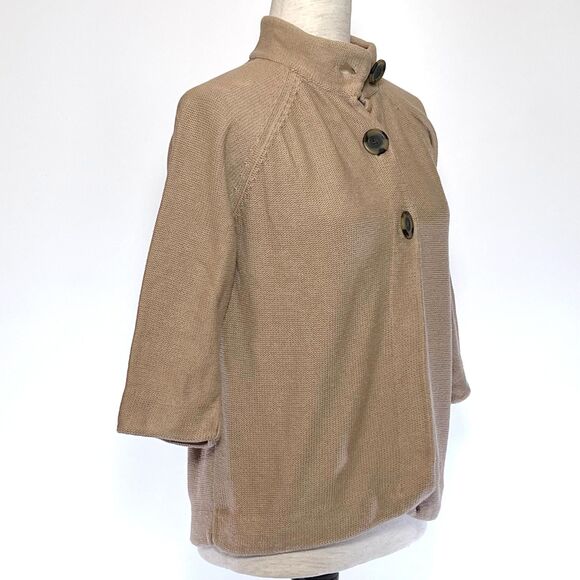 Liz Claiborne Tan Cape Sweater Medium 3/4 Sleeve Women's - Picture 2 of 8